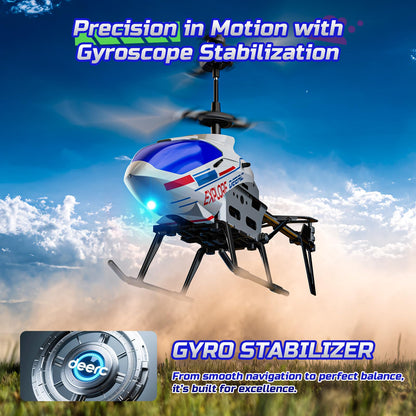 DEERC DE28 Helicopter Remote Control, for beginners, Indoor RC Helicopter Toy with LED lighting, 2.4GH 3.5Ch RC Heli with gyro stabilization, Gift for children aged 12 and above.