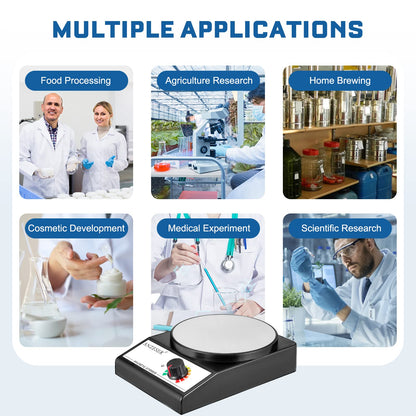 ANZESER Magnetic Stirrer with stirring bars, speed range 0-3500 rpm, stirring capacity 3000mL.