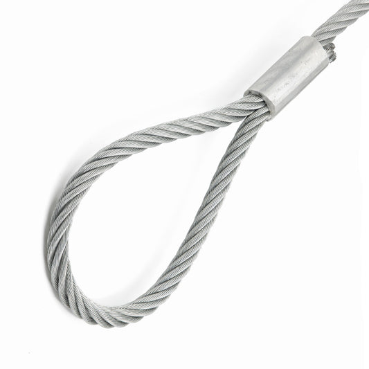 Alfa Logistics ALFA LOGISTICS Steel Cable 4mm Diameter 5m Length - Steel Cable with Loops - Wire Rope with Loops - Steel Cable with 2x Loops - Rope