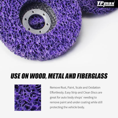 100mm grinding discs for angle grinders, 5 pieces of CSD cleaning discs, coarse cleaning disc, nylon web disc for paint and rust removal.