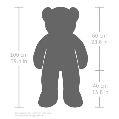 BRUBAKER XXL Teddy Bear 100 cm - Light Blue - Plush Toy Stuffed Animal Cuddly Toy Blue