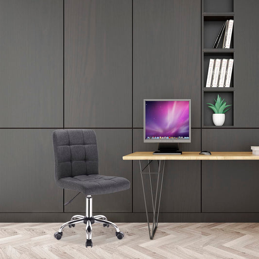 Esituro ergonomic office chair, height adjustable desk chair, swivel chair with casters, office swivel chair, for study bedroom, breathable fabric, dark gray SOFC0208.
