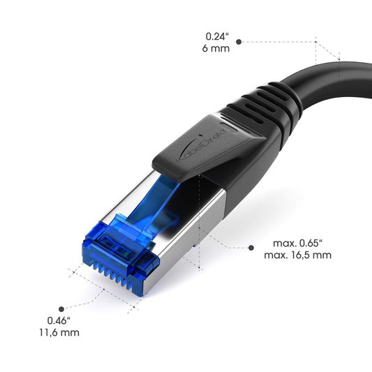KabelDirekt - Cat 7 network cable, durable - 10m - 10 Gigabit LAN cable & Ethernet cable, available in 0.25-30m lengths (patch cable for high-speed networks, PC, switch/router/modem, RJ45, black)