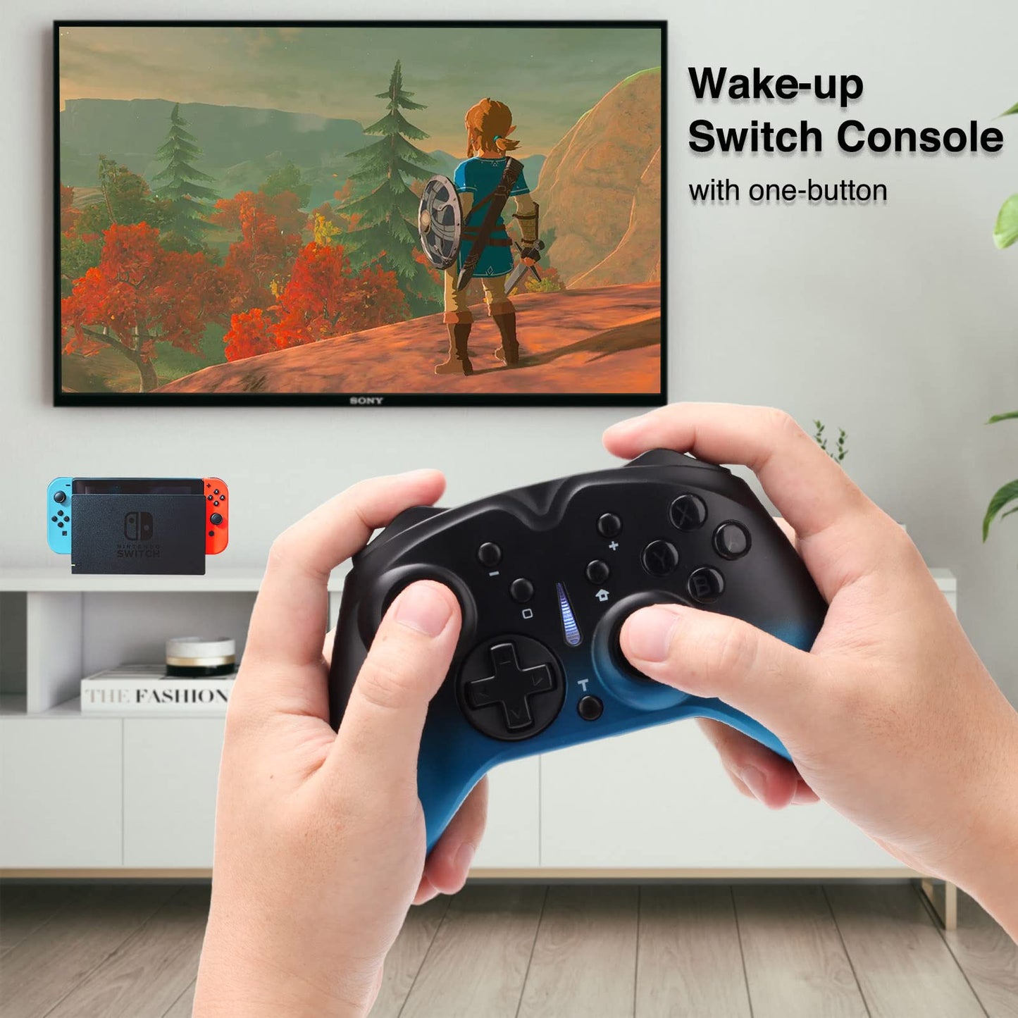 VooFun Switch Controller, Wireless Switch Pro Controller compatible with Switch/OLED/Lite/PC Windows, Bluetooth Gamepad with motion control, dual vibration, turbo, wake-up function.