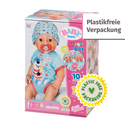 BABY born Magic Boy, baby doll with 10 functions for children aged 3 and up, no battery required, 43cm tall, 827963 Zapf Creation