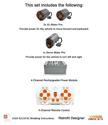 Technology Power Motors Kit for Lego 42110 Land Rover Defender (Model Not Included)