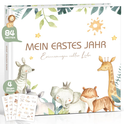 My First Year Baby Album, High-Quality Baby Journal Memory Book for the First Year, Photo Book Baby Gift Gifts for Birth Girl & Boy & expectant Mothers Hardcover Forest Animals