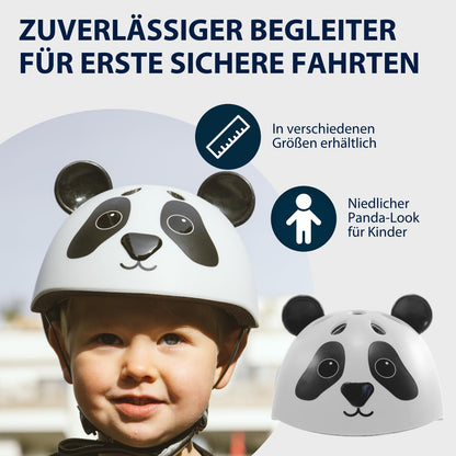 HUDORA Unisex Children's Helmet Pandy, Size 48-52, Helmet, White-Black, 48-52 cm