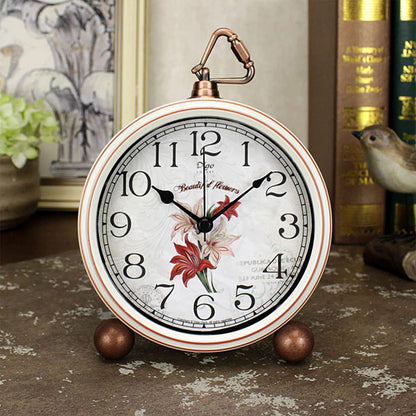 Maxspace Analog Alarm Clock Non-Ticking, Retro Battery Operated Alarm Clock Loud for Deep Sleepers, Radiation-Free Alarm Clock for Bedroom Living Room
