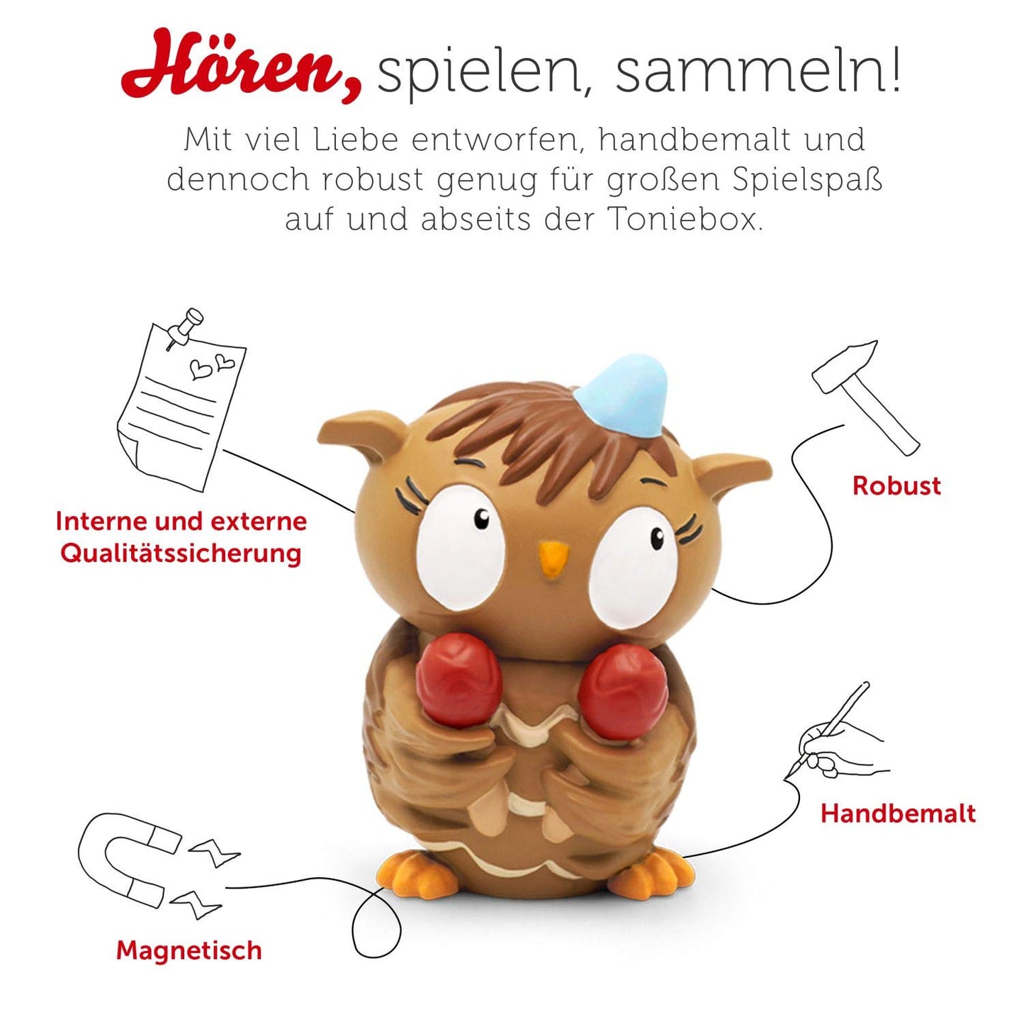 Tonies audio figurine for Toniebox & audio figurines for Toniebox, The Owl with the Bump and her friends - song album, children's songs for kids aged 3 and up, playtime approximately 41 minutes.