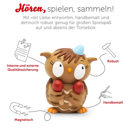 Tonies audio figurine for Toniebox & audio figurines for Toniebox, The Owl with the Bump and her friends - song album, children's songs for kids aged 3 and up, playtime approximately 41 minutes.
