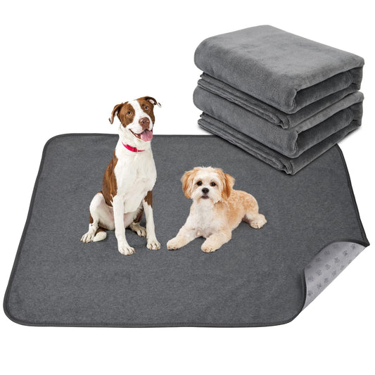 2-Pack Puppy Training Pads, Washable, 104*104cm, Quick Absorbent Pet Hygiene Mat, Reusable Training Pads for Puppies, Large, Senior, or Incontinent Dogs, Gray.