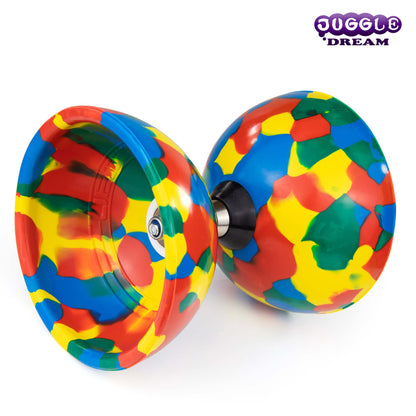 Juggle Dream Jester Diabolo Set - ball bearing axle professional diabolo with aluminum handsticks and online learning video - juggling toy (multicolor)