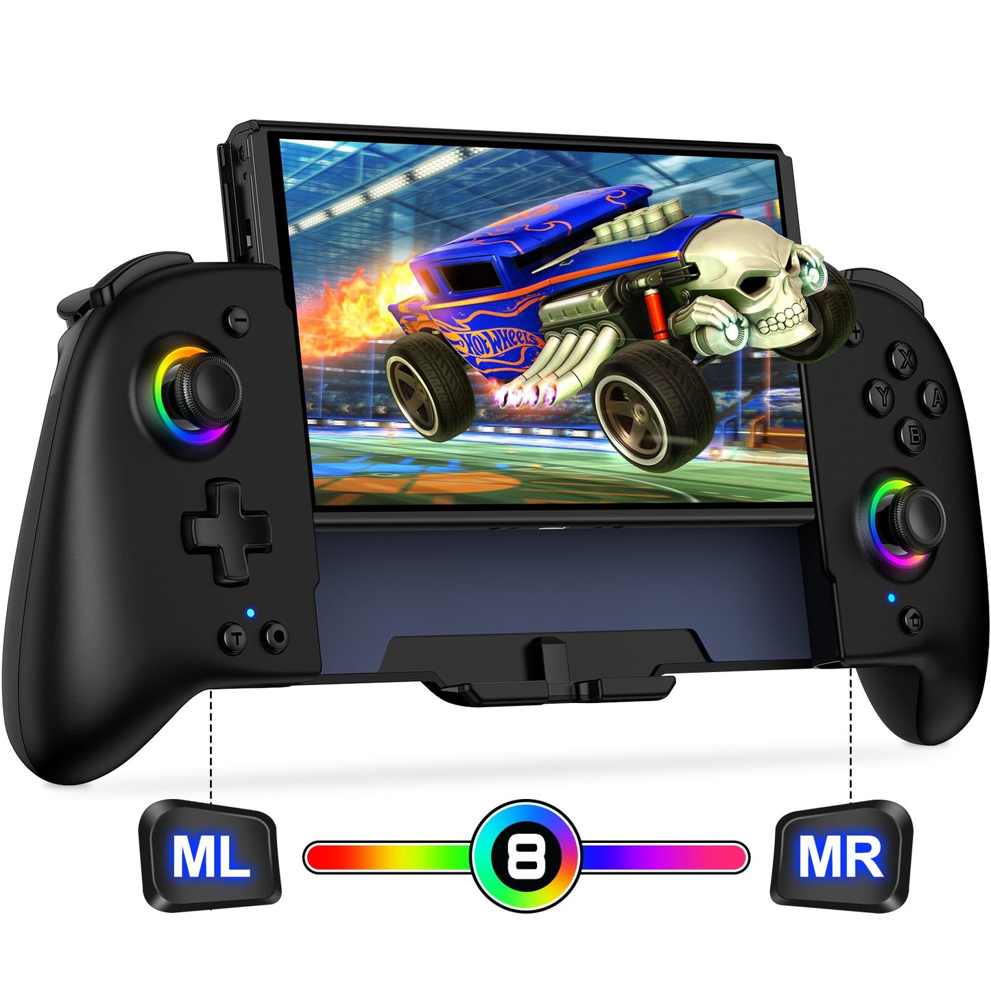 Elegamefy Switch Pro Controller, handheld controller with turbo/1000mAh/6-axis gyro/vibration/programmable wireless controller for Nintendo Switch/OLED.
