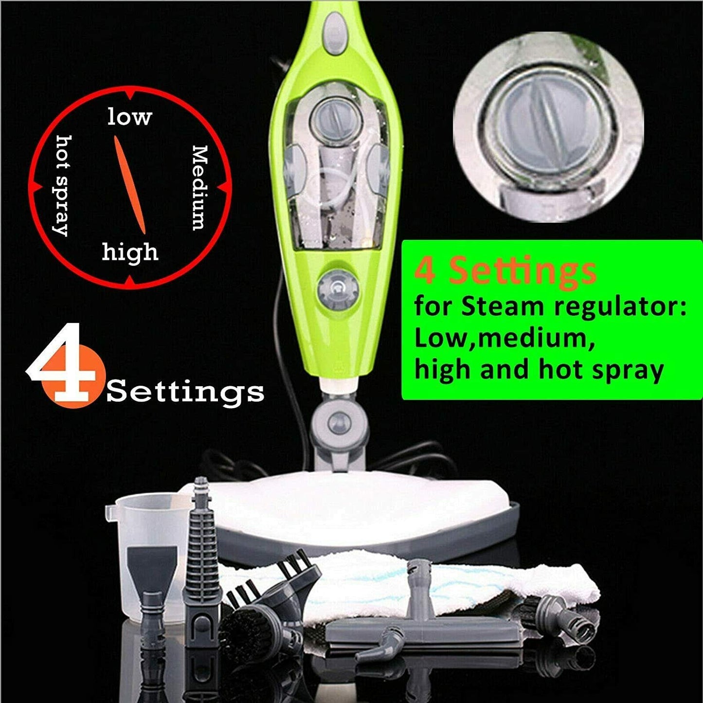 10-in-1 Steam & Clean vacuum and steam cleaner, 1500W steam mop, 350ml water tank capacity, 11 accessories, Kills and eliminates 99.9%* of viruses, germs, and bacteria.