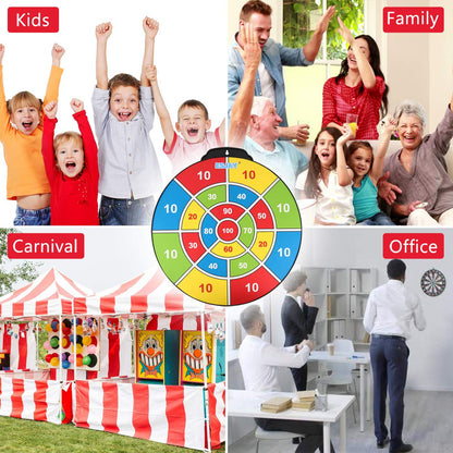Esjay 45.7cm Magnetic Dartboard Set, safe dart game for kids ages 8+, perfect indoor & outdoor toy gift, includes 12 darts, double-sided dartboard.