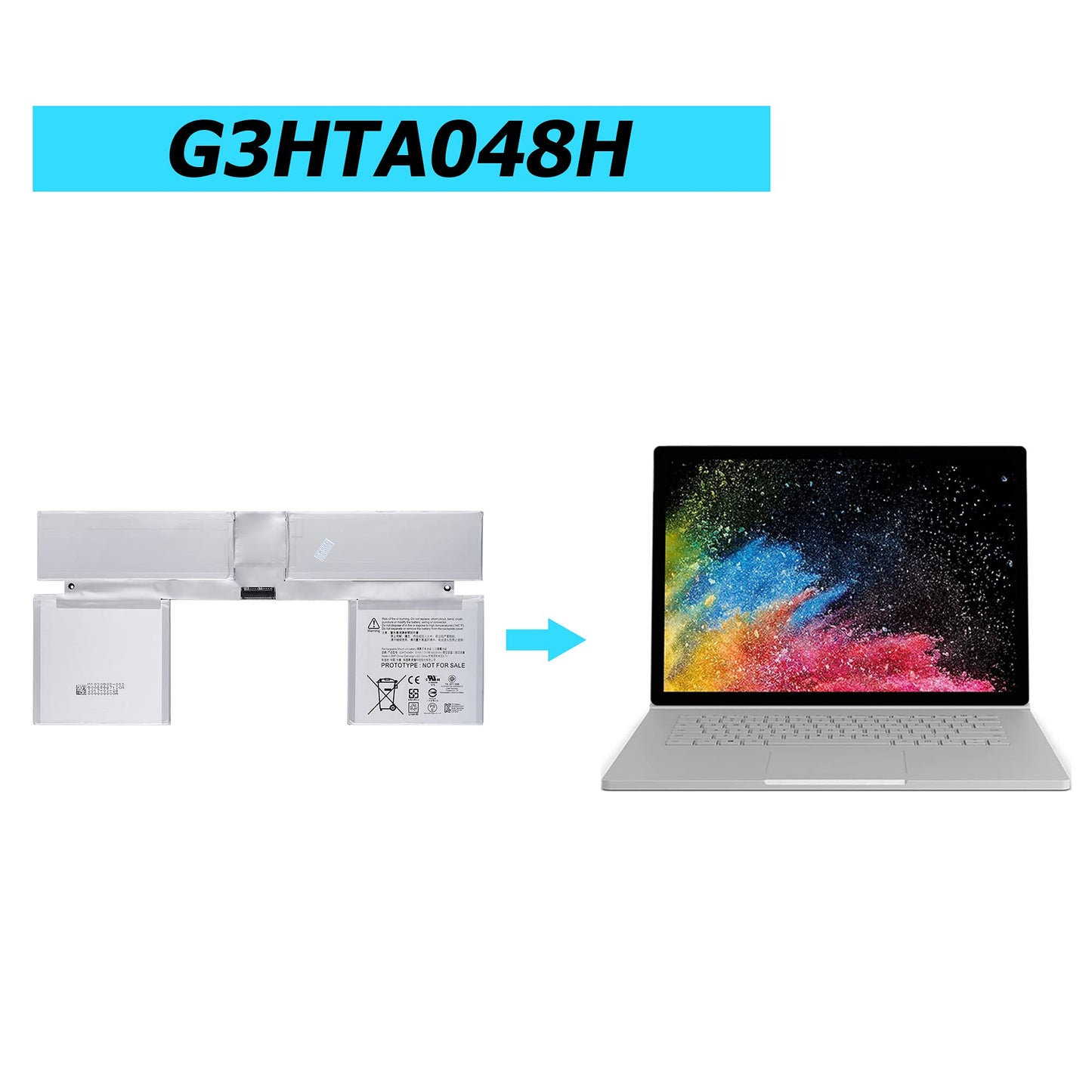 Laptop battery G3HTA048H 51Wh for Microsoft Surface Book 1 2 tablet model 1703 1704 1705 13.5 inch keyboard G3HTA023H G3HTA024H G3HTA021H.