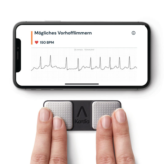 KardiaMobile 1-channel ECG heart rate monitor - ECG recording at home - Detects atrial fibrillation - Instant results in 30 seconds - Easy to use - Works with most smartphones.