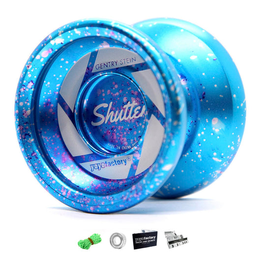 YoYo Factory Shutter yoyo - Unresponsive professional yoyo made of full metal - Sleeping yoyo with ball bearing - Used by world champion Gentry Stein - Toy for kids & adults - Galaxy-themed
