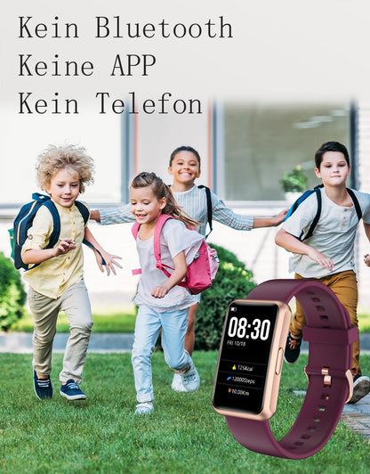 HUAKUA Pedometer Watch (No app or phone required) 1.47 Inch Touchscreen Simple Smartwatch Fitness Tracker with Calorie Counter, Sleep Monitor, Stopwatch Water resistant IP68, Timer Fitness Watch for Walking Running