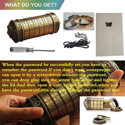 Da Vinci Code Cryptex Valentine's Day gifts for men women them him lock letter password code mini cryptex lock romantic birthday