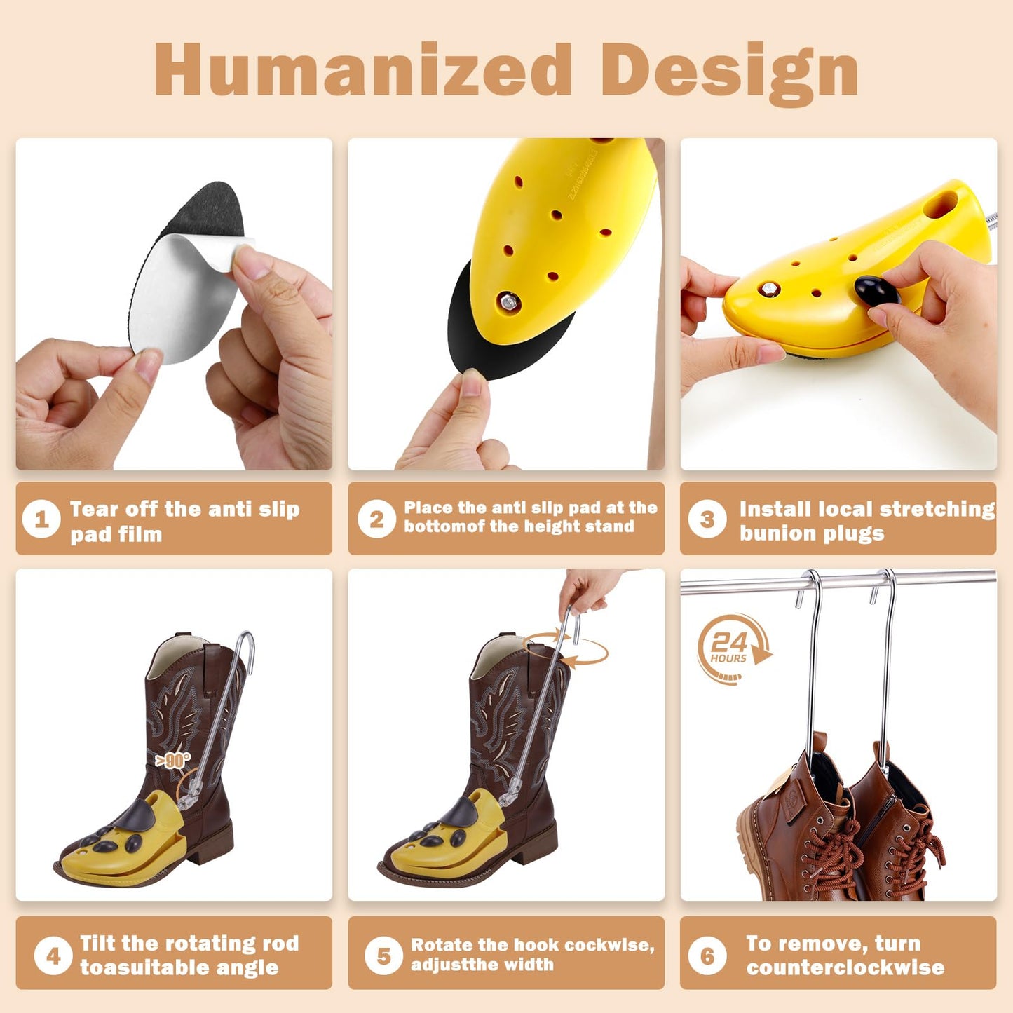 Exshoiu Shoe Stretcher, Boot Stretcher, High Instep Shoe Stretcher, Pair of Adjustable Shoe Stretchers for Men and Women.