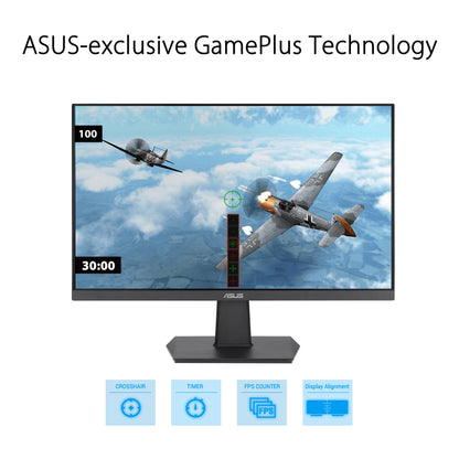 ASUS Eye Care VA24EHF - 24" Full HD Monitor - Frameless, Flicker-Free, Blue Light Filter, Adaptive-Sync - 1ms MPRT, 100 Hz, 16:9 IPS Panel, 1920x1080 - HDMI, Black