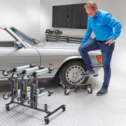 Datona storage trolley for hydraulic jacks