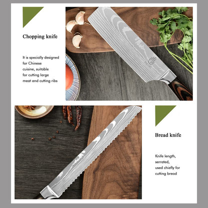FULLHI Knife Set, 14-piece Japanese Knife Set, sharp Stainless Steel Kitchen Knife Set.