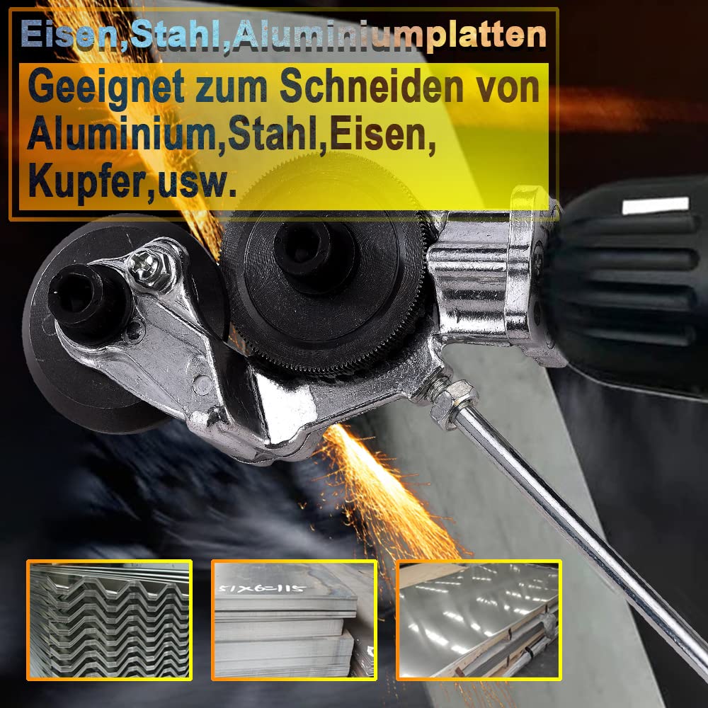 Metal nibbler drill attachment with adapter, Electric plate cutter for drill, Electric drill plate cutter, Sheet metal cutter for cutting iron, tinplate, steel, copper, aluminum.