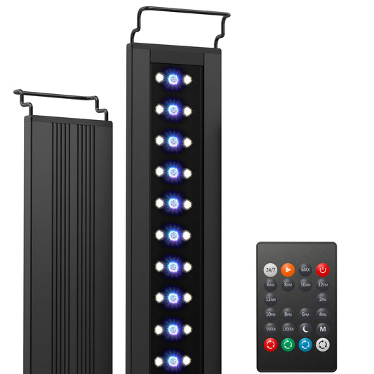 NICREW C10 24/7 LED Aquarium Light for Plants, 88-115 cm, 24W, Full Spectrum Aquarium Lamp with Timer, Adjustable Brightness