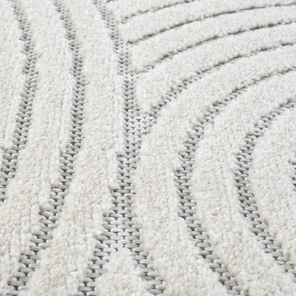 the carpet Santo Plus - High-quality outdoor rug, suitable for living room, bedroom, and terrace, weatherproof, durable, and easy to care for, cream, 80 x 250 cm
