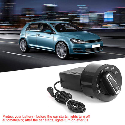 Automatic light switch with light sensor module, automatic headlight control switch upgrade light sensor module. Black ABS plastic. Compatible with MK4.