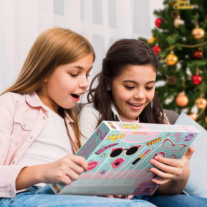 INKEE Bath & Beauty Advent Calendar for Kids - Bath Fun Toy Advent Calendar for Girls, Christmas Calendar with bath bombs, bath ball, bath salts & hair accessories.