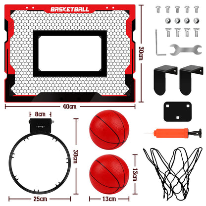 Indoor kids basketball hoop, gift for boys 6 8 10, mini basketball hoop room with 2 basketballs, sports toy basketball hoop set outdoor indoor