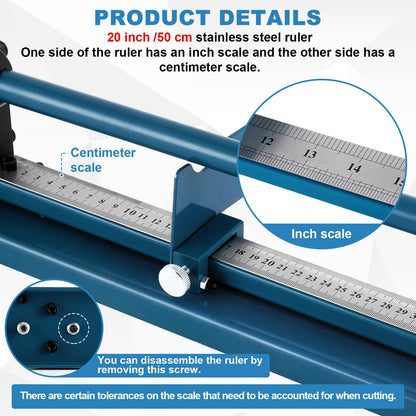 MXBAOHENG DIN Rail Cutter Double Hole Rail Cutting Machine with Ruler for cutting Steel/Aluminum Rail (blue)