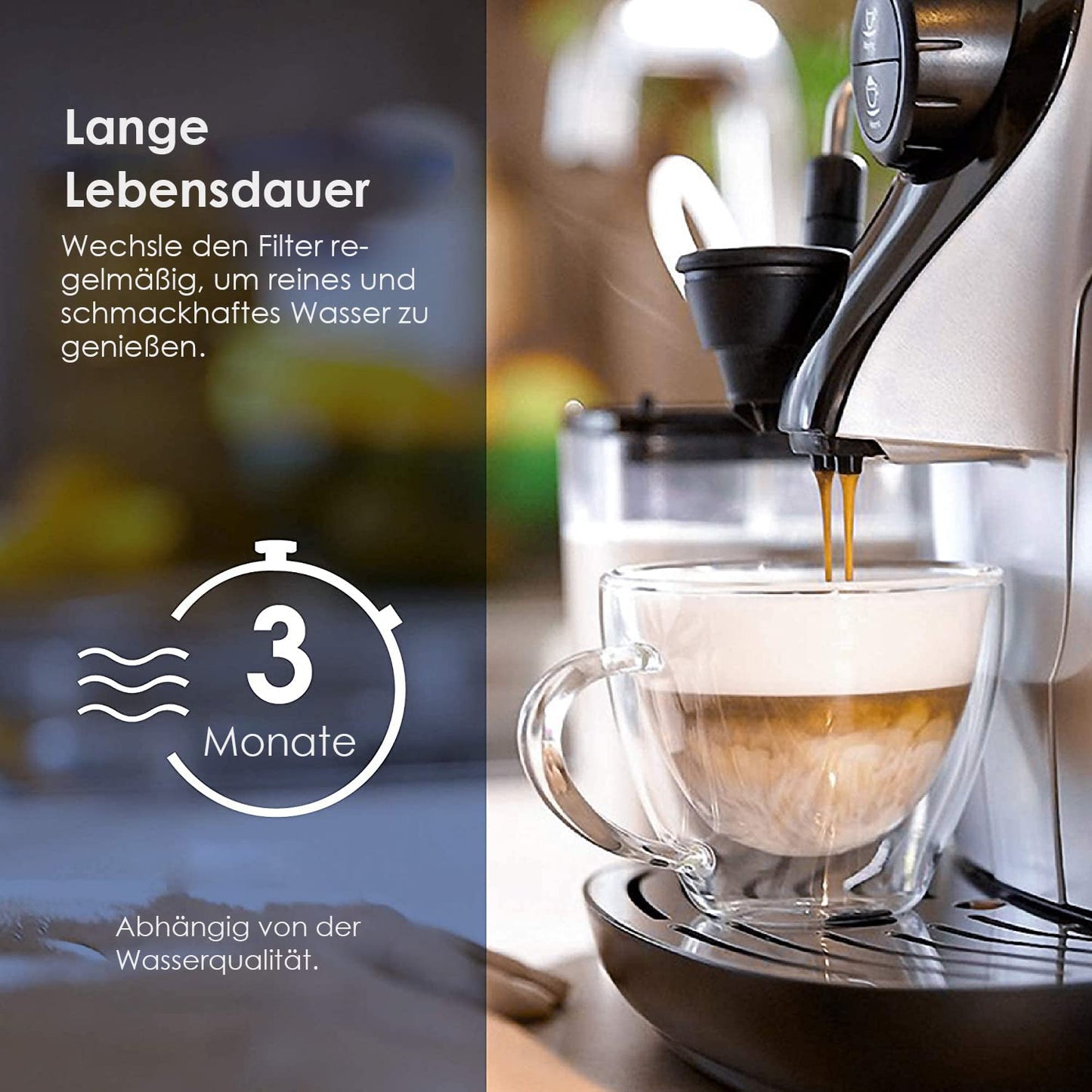 Waterdrop replacement water filter for Philips AquaClean CA6903/10 CA6903/22, compatible with Saeco and Philips coffee machines, certified by TÜV SÜD, reduces PFAS, PFOA/PFOS.