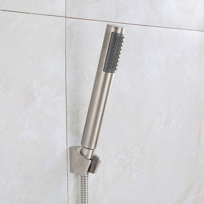 HomeLava bathtub faucet with handheld shower Round single-handle tub faucet bath faucet with shower set shower faucet fixture for shower tub bathroom sink, brushed stainless steel