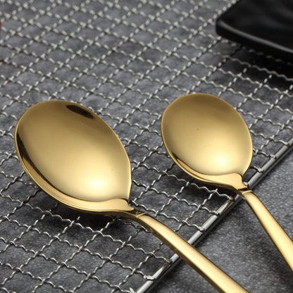 30 piece titanium coated cutlery set, 30 piece golden cutlery set, cutlery set cutlery sets, service for 6 (shiny gold)