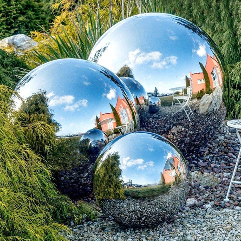 Zosenda stainless steel garden ball, 6 pieces 50-150 mm mirror-polished hollow ball. Reflective Gazing Ball, Floating Pond Balls Seamless decorative ball for home garden ornamentation.