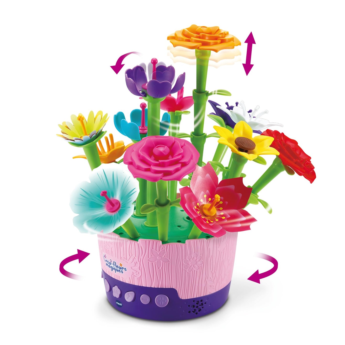 VTech - Magic Flowers, creative workshop for kids, musical flower bouquet, made from more sustainable materials, creative hobby, gift for children aged 4 to 10 years - content on