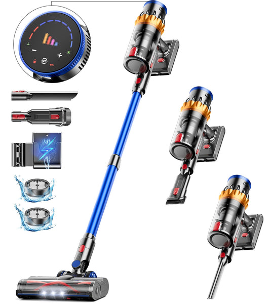 MIBODE Cordless Vacuum Cleaner, 45000Pa/550W/70Mins with Smart Display, Automatic mode & Anti-Tangle Brush for Carpet, Hard Floor, and Pet Hair.