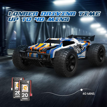 DEERC 9205E RC Car 1:10 Remote Control Car 48 km/h High Speed 4WD Monster Truck Buggy Offroad Crawler with 2 Batteries, 2.4GHz Remote Control Toy for Kids & Adults.