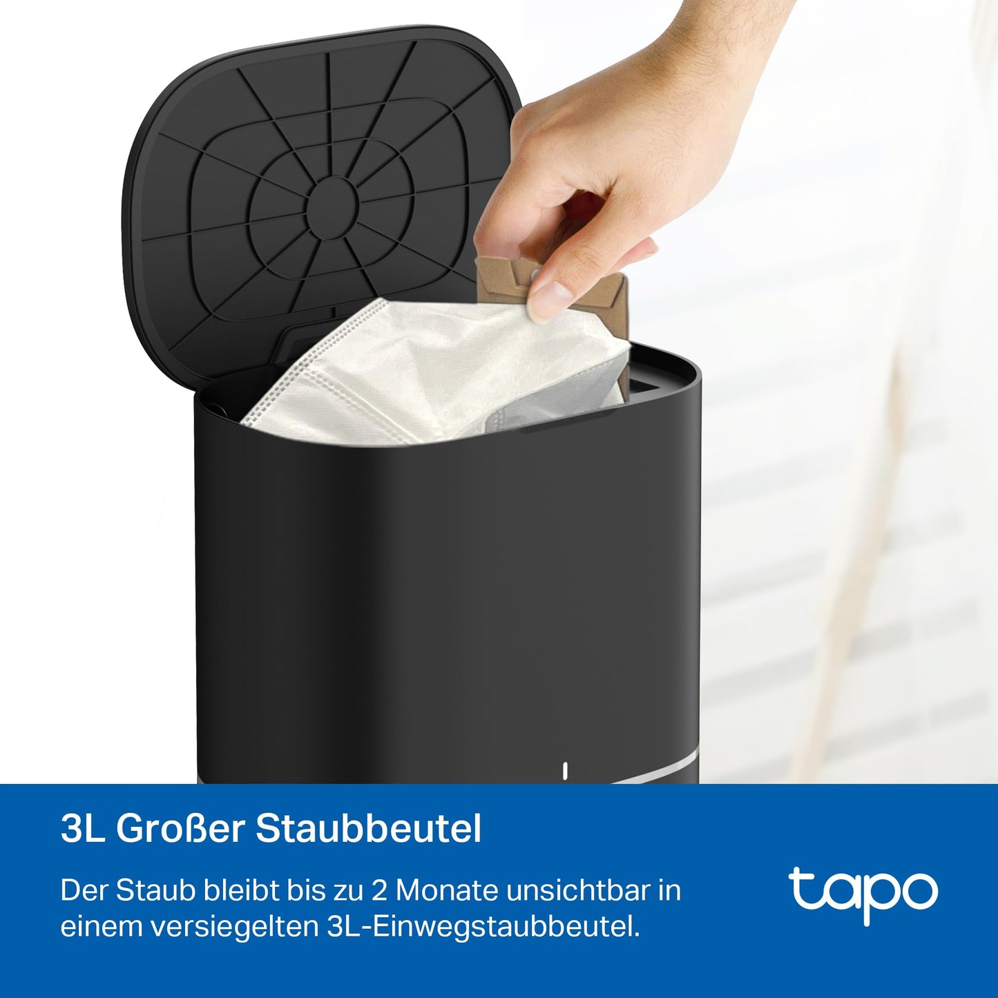 Tapo RV20 Max Plus robotic vacuum cleaner with mop function and automatic emptying station, 5300Pa ultra-strong suction power, 83mm ultra-slim design, compatible with Alexa & Google Assistant voice control, App.