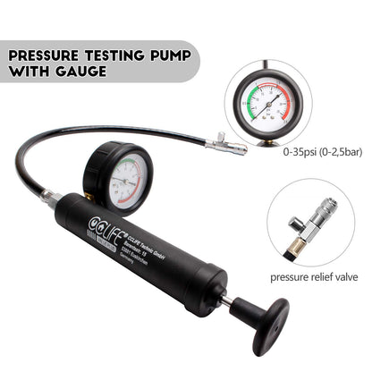 CCLIFE 28pc Cooling System Pressure Tester Coolant Filling Tool Radiator Bleed Kit Coolant Test Kit Water Tank Leak Detector