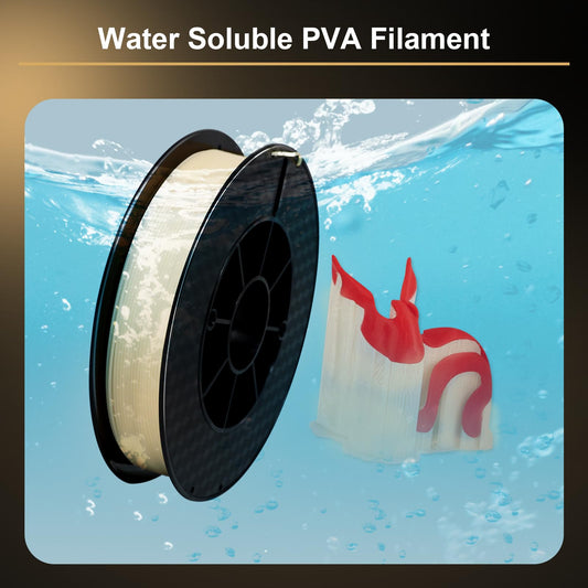 Filament Eono PVA Filament 1.75mm 3D Printer Filament Water-Soluble PVA 500g (1.1 lbs) used as a support material, cream white natural