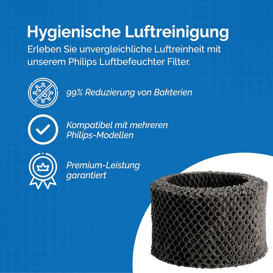 2 filters for Philips humidifiers [HU4814, HU4813, HU4811, HU4803 & HU4801] – replaces FY2401 – Hygienic humidification, 99% fewer bacteria