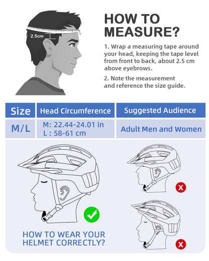 FUNWICT Bike Helmet Men Women Helmet Bike with Removable Magnetic Glasses and Inner Lining LED Rear Light Helmet with Visor for Cycling (BlackYellow)