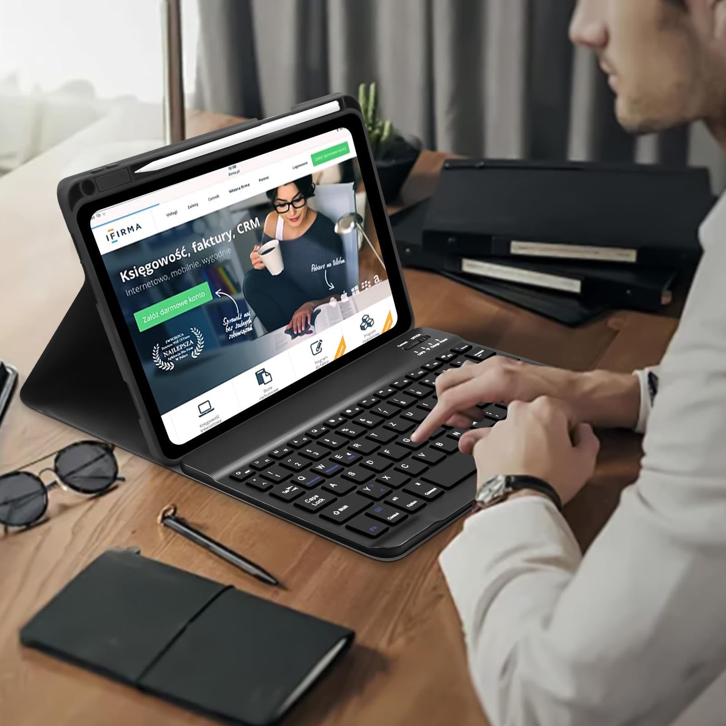 Hofsos case for Xiaomi Pad 6/6 Pro 11 inch 2023, (QWERTZ German) Xiaomi Pad 6 case with keyboard, protective cover with Pencil holder Wireless keyboard for Pad 6/6 Pro, Black