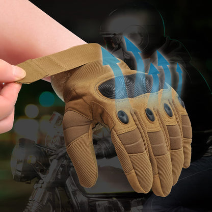 COZOME Motorcycle Gloves Men, Strong Motorcycle Gloves with Protectors, Summer Breathable Gloves with Touchscreen for Motocross, Quad, Moped, Scooter, Mountain Bike